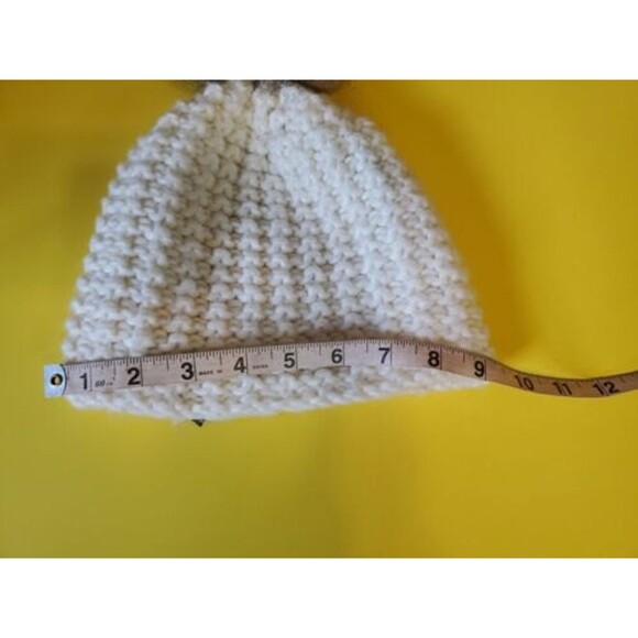 Womens Wool Blend Hat White W/ Pompom Casual Bohemian Style  Anne Klein - Picture 8 of 9